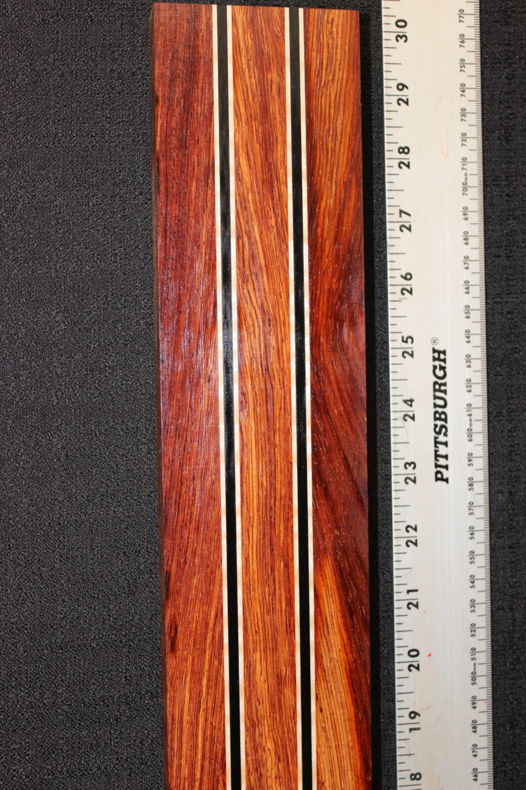 Cocobolo, flame maple and ebony laminated guitar neck blank. WOW!!!