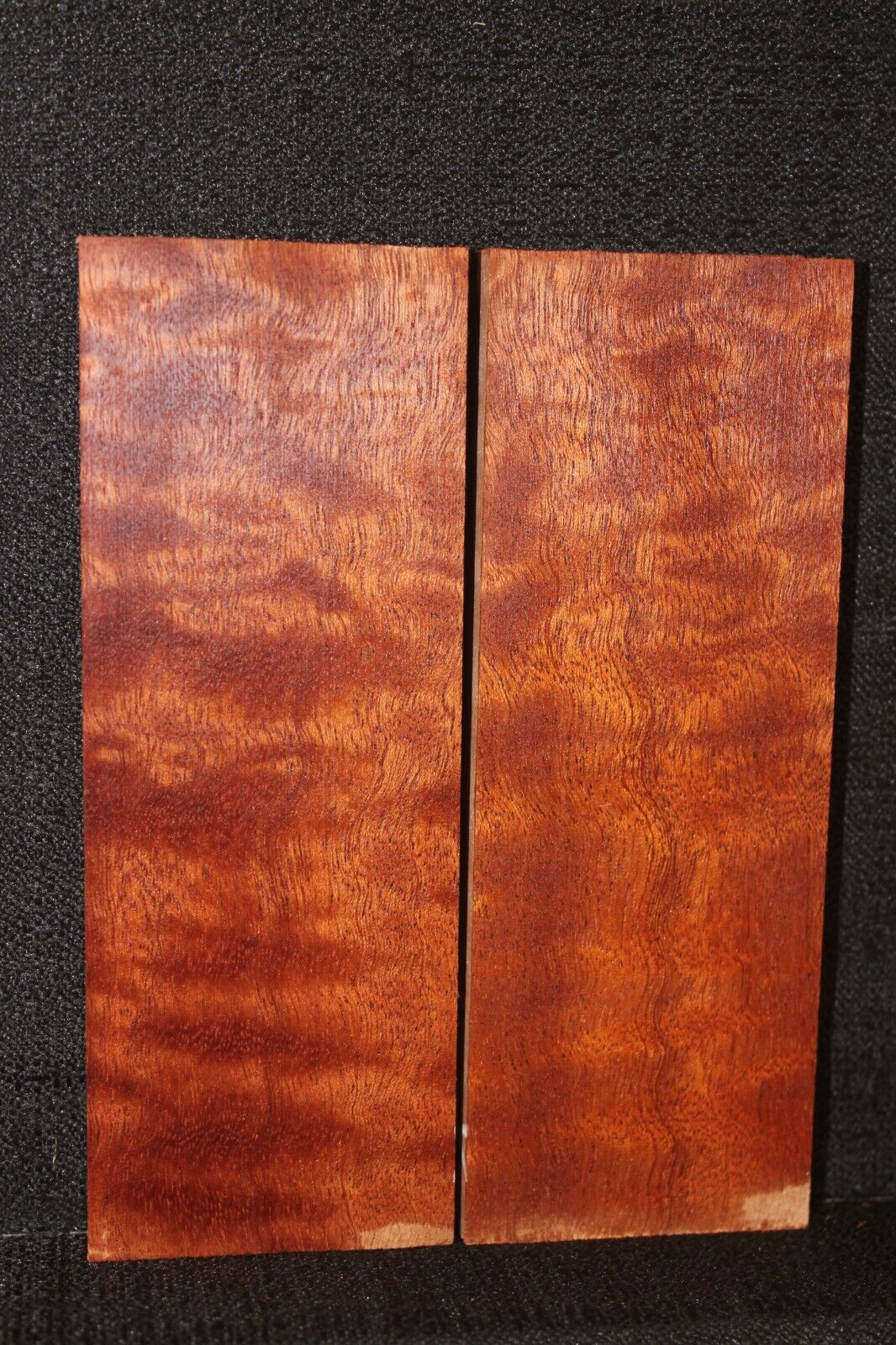 Figured sapele knife scale, gun grip. 5.5 X 2 X 3/8"