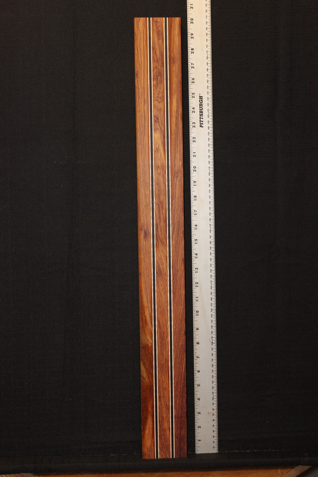 Cocobolo, flame maple and ebony laminated guitar neck blank. WOW!!!