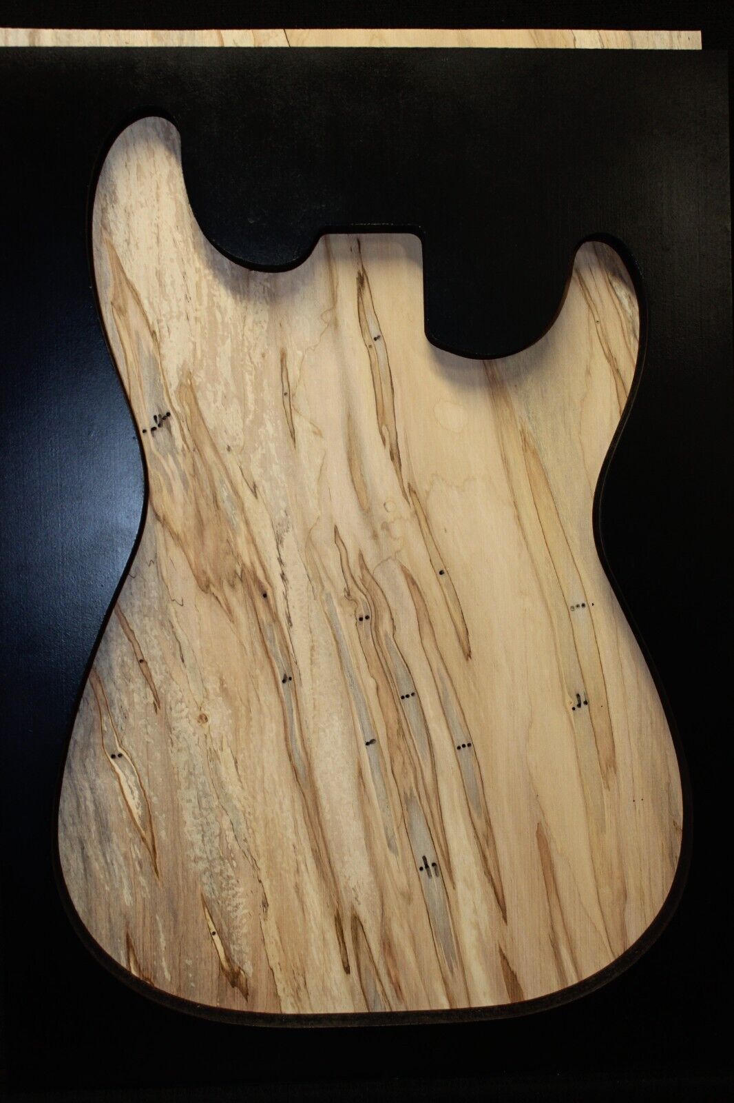Spalted ambrosia maple one piece guitar top.