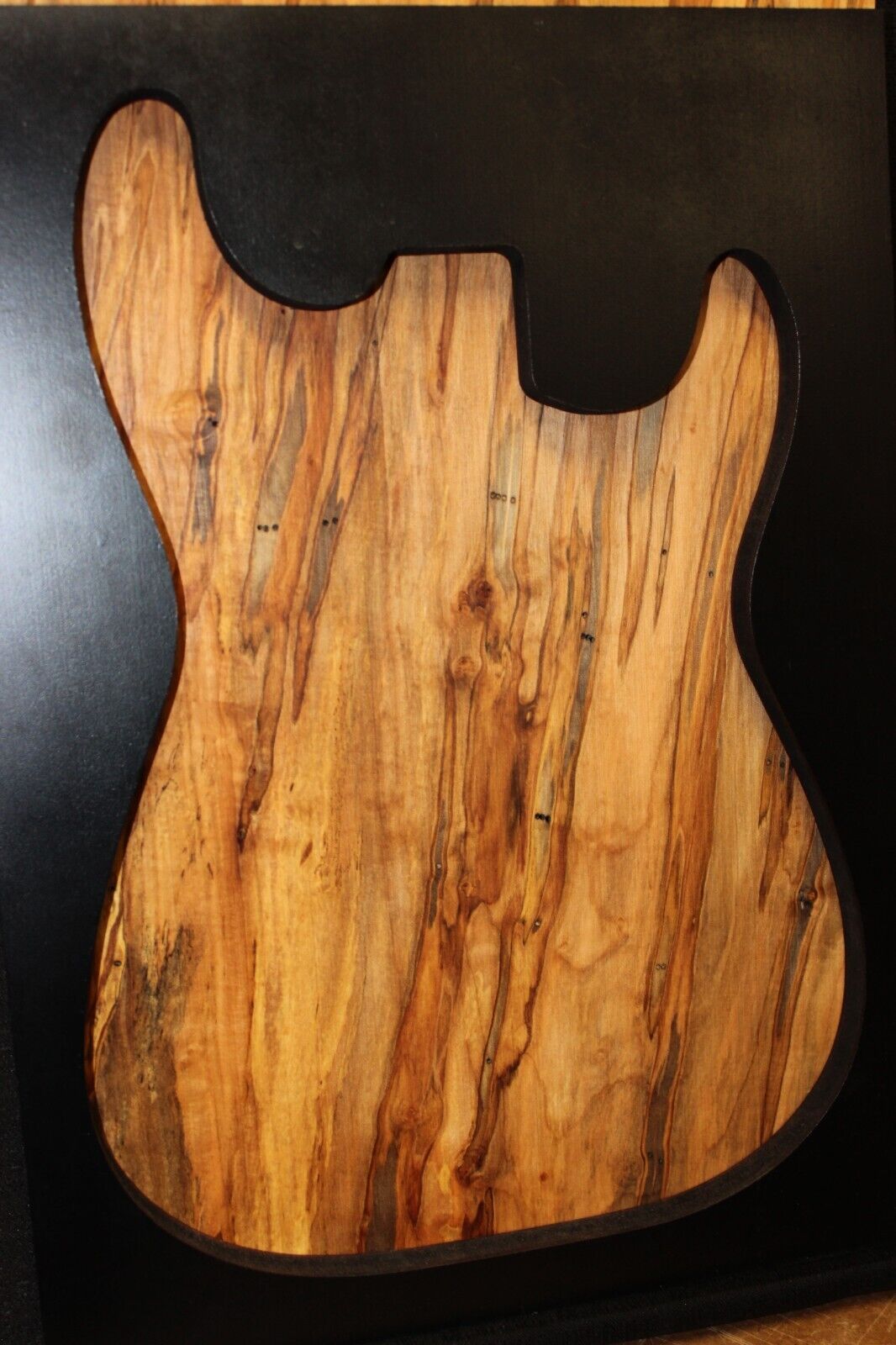 Spalted ambrosia maple one piece guitar top.