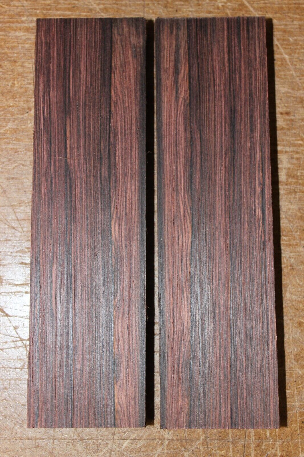 Madagascar rosewood knife scale, gun grip. 5.25 X 1.5 X 3/8" select grade!