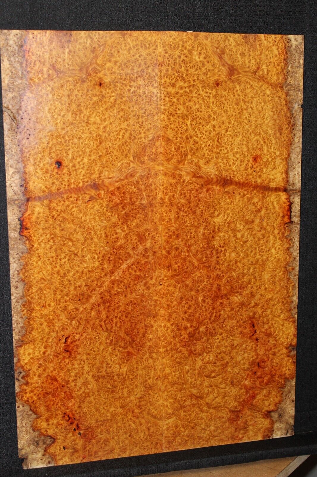 Amboyna burl book matched guitar top. Personal stash, stunning set.