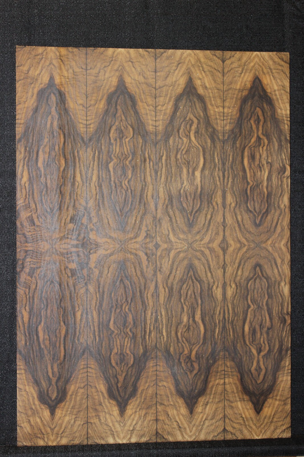Multi book match black limba END GRAIN electric guitar top.