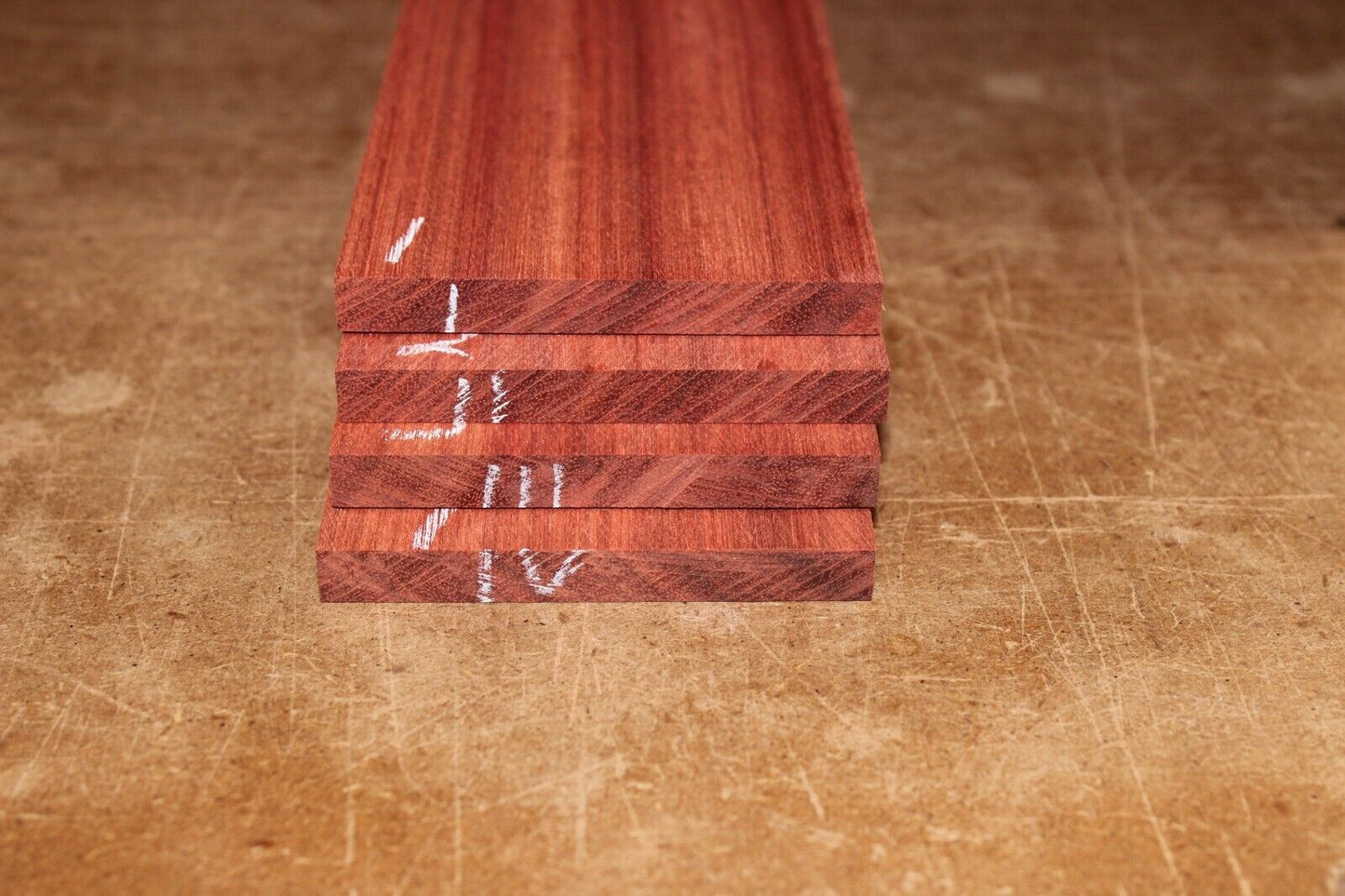 Blood wood guitar fingerboard blank. Rift cut, shows nice ribbon stripes.