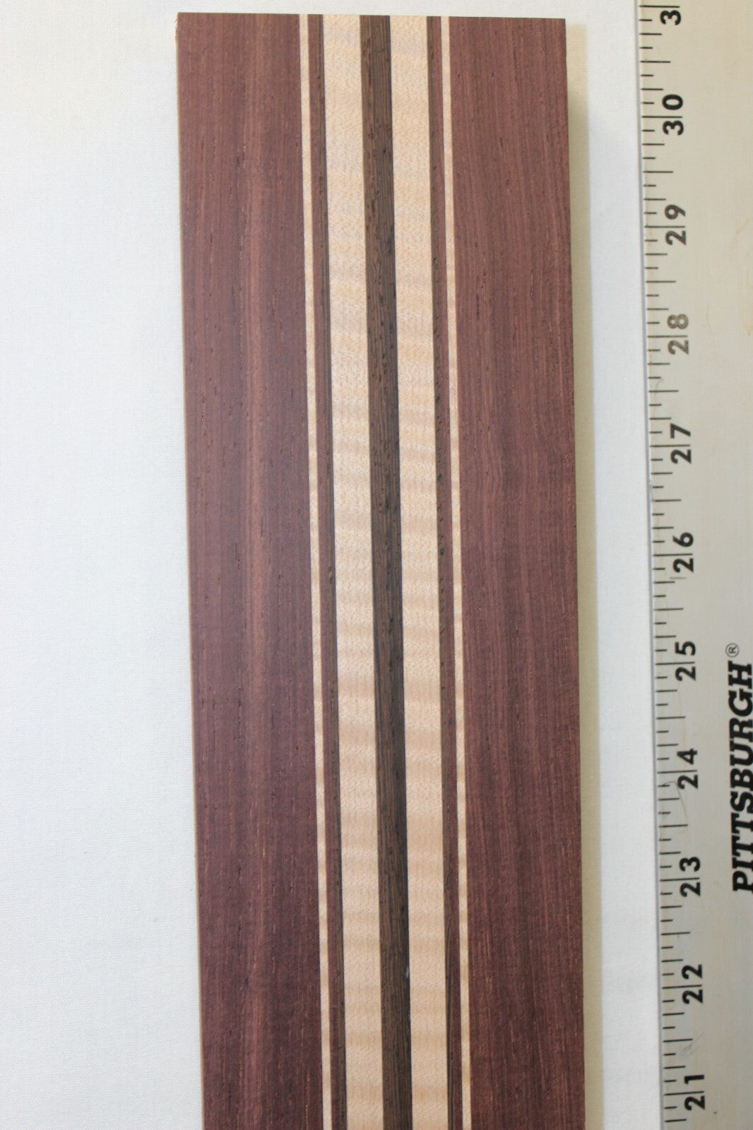 Madagascar rosewood, flame maple and wenge laminated guitar neck blank. WOW!!!