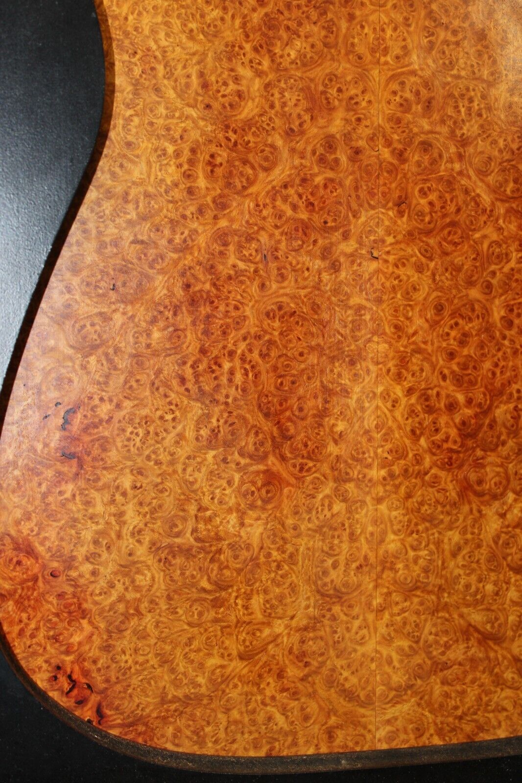 Amboyna burl book matched guitar top. Personal stash, stunning set.