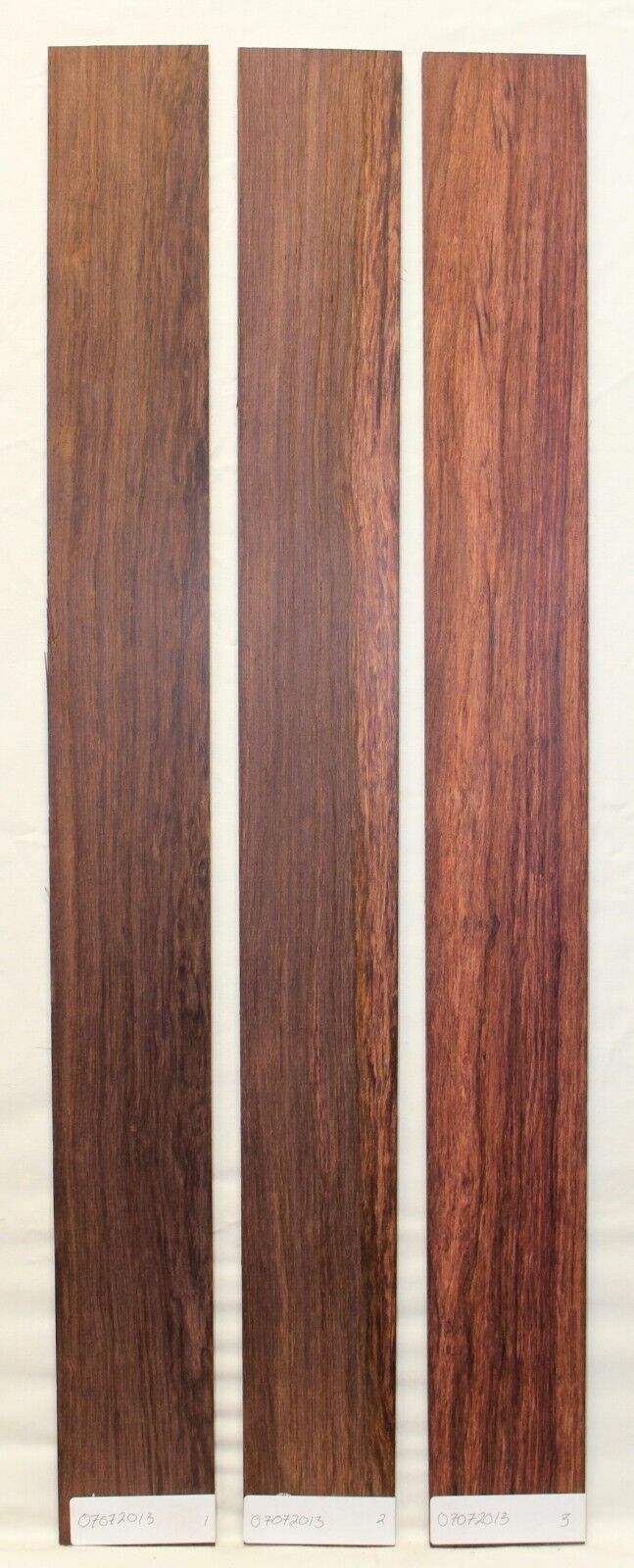 Madagascar rosewood bass fingerboard blank. Flat sawn, Sold individually.