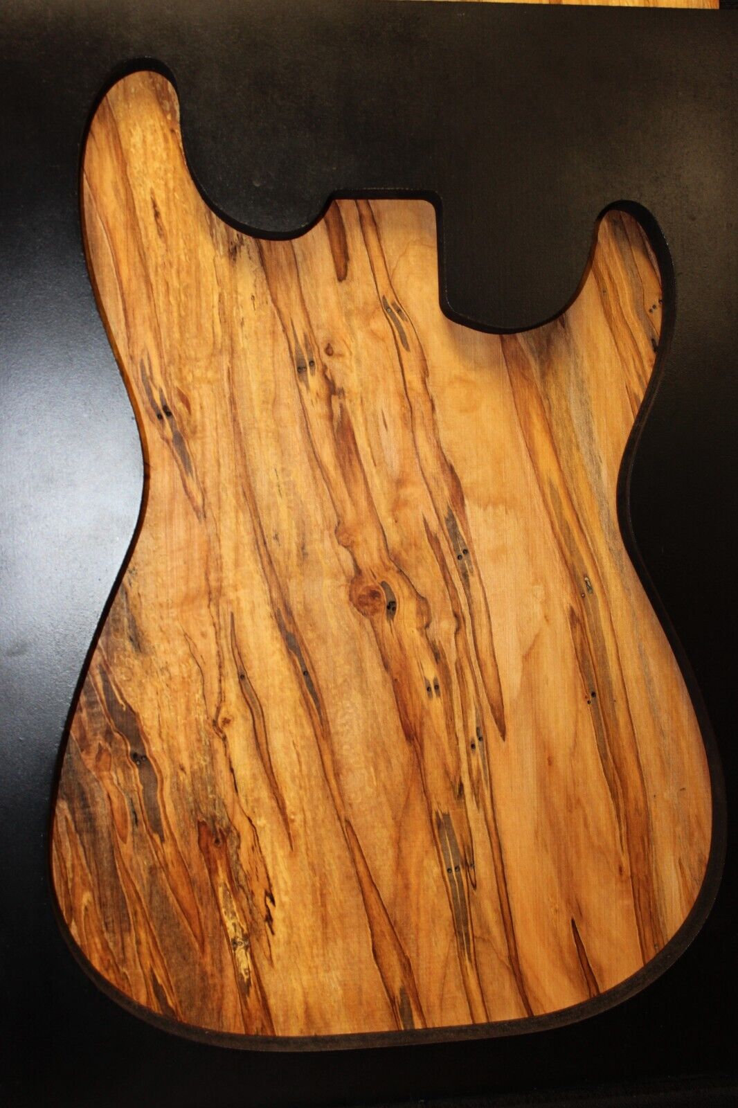 Spalted ambrosia maple one piece guitar top.
