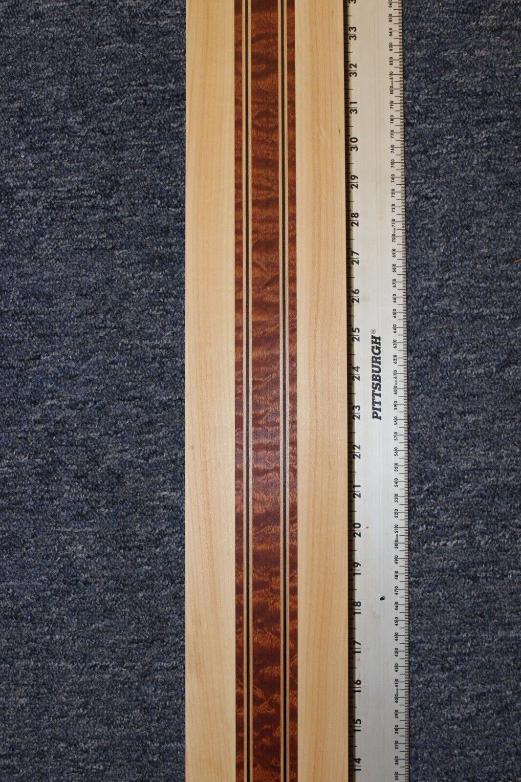 Quilted sapele, hard maple and wenge, guitar neck blank 42 X 3.93 X 1.54"