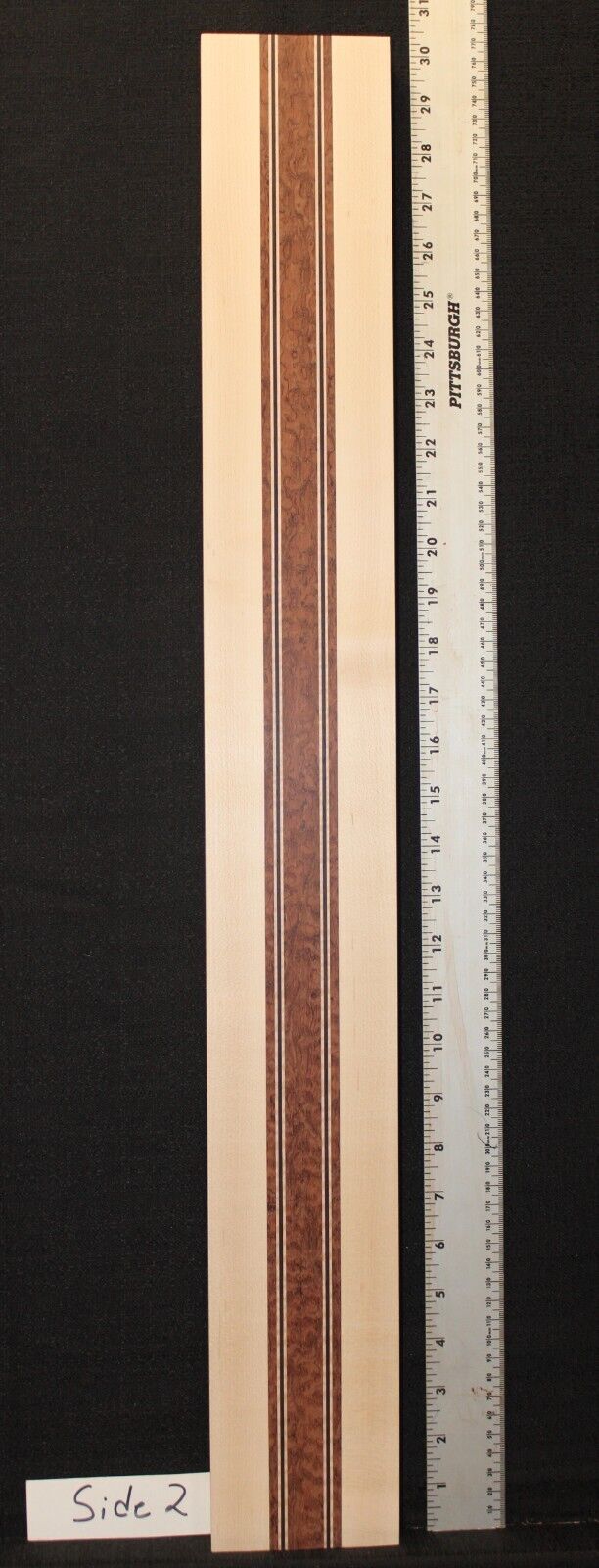 Pomelle bubinga, wenge, flame maple and hard maple guitar neck blank
