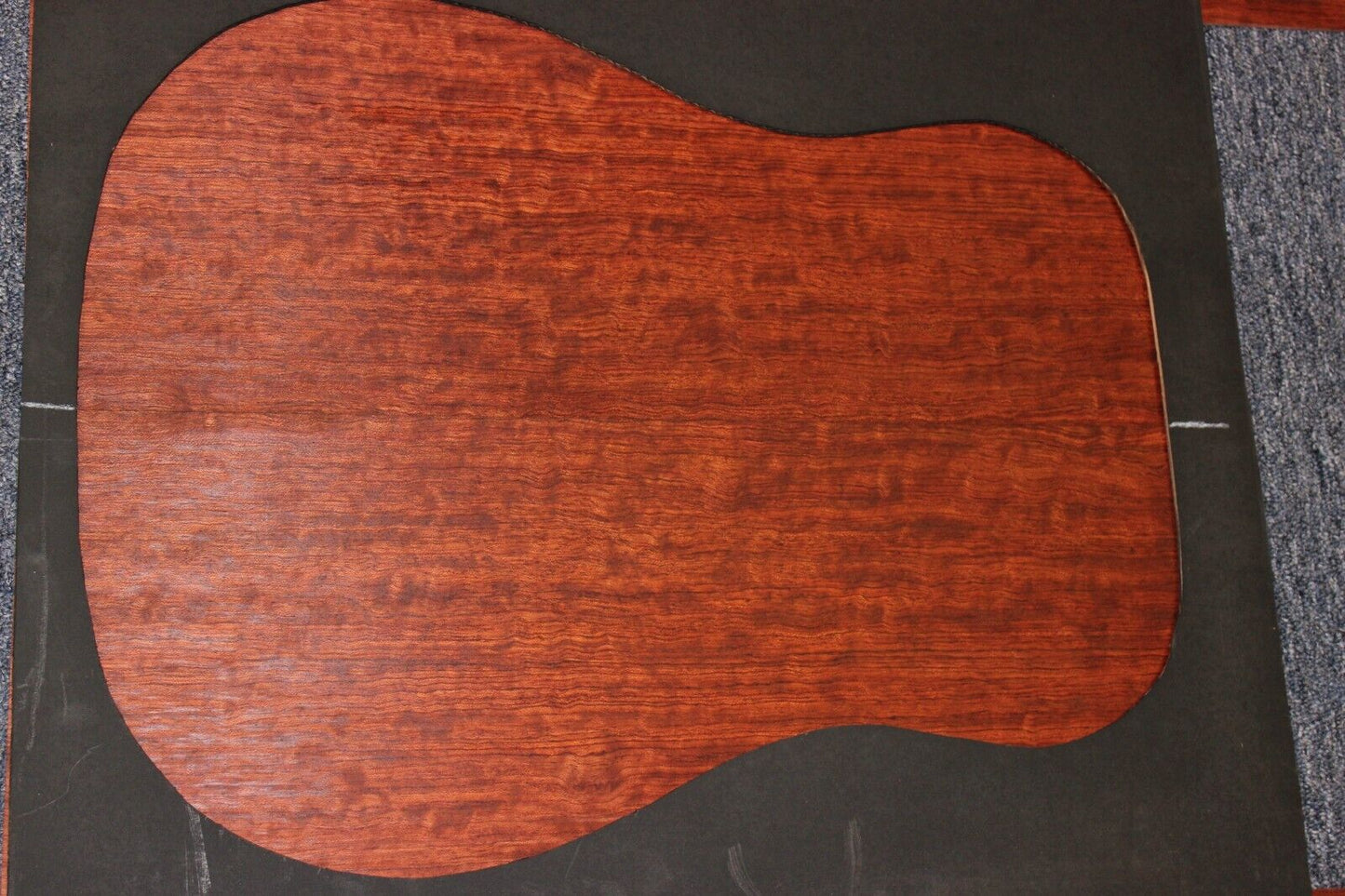 Figured bubinga dreadnought acoustic guitar back & side set. Fantastic color.