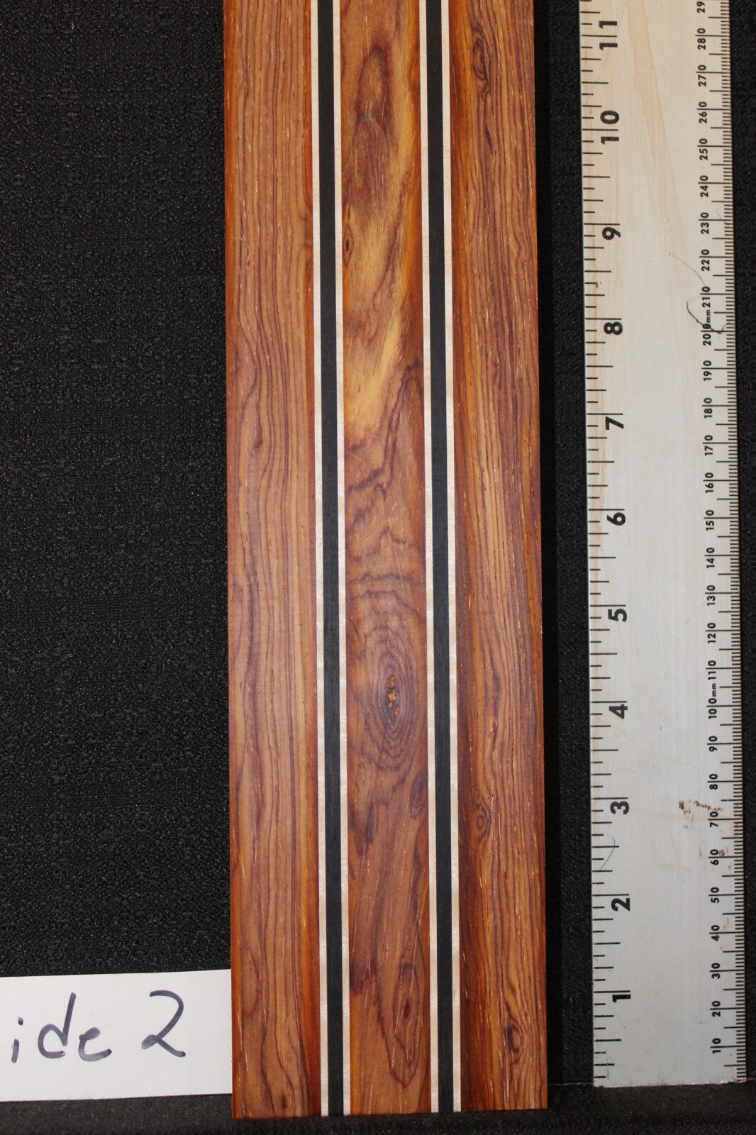 Cocobolo, flame maple and ebony laminated guitar neck blank. WOW!!!