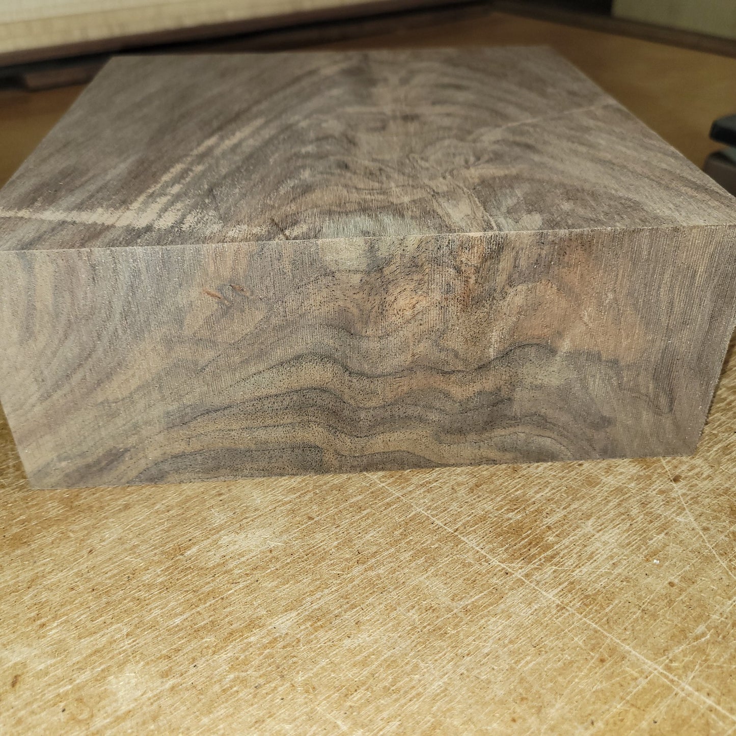 Black walnut bowl blank, 8 X 8 X 3.25