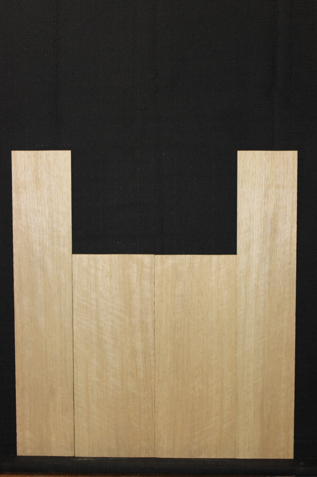 Quarter sawn white limba / korina ukulele back and side set. Tenor size