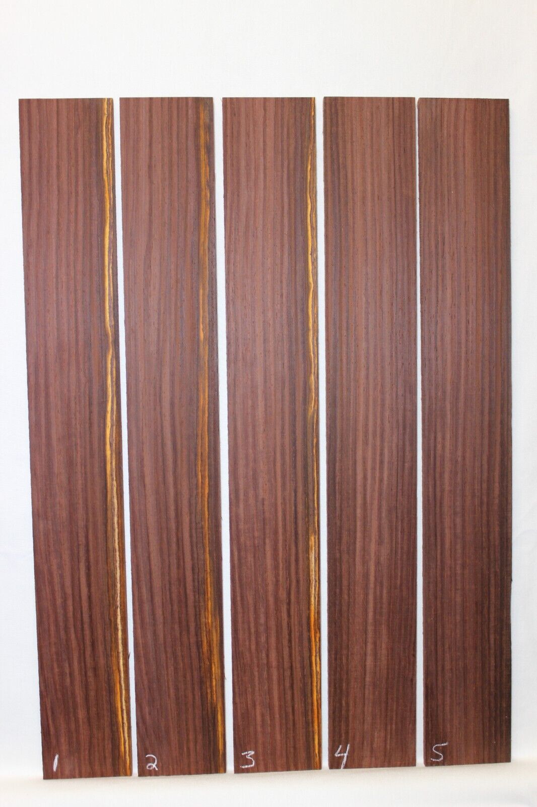 Cocobolo rosewood guitar fingerboard blank. Sold individually