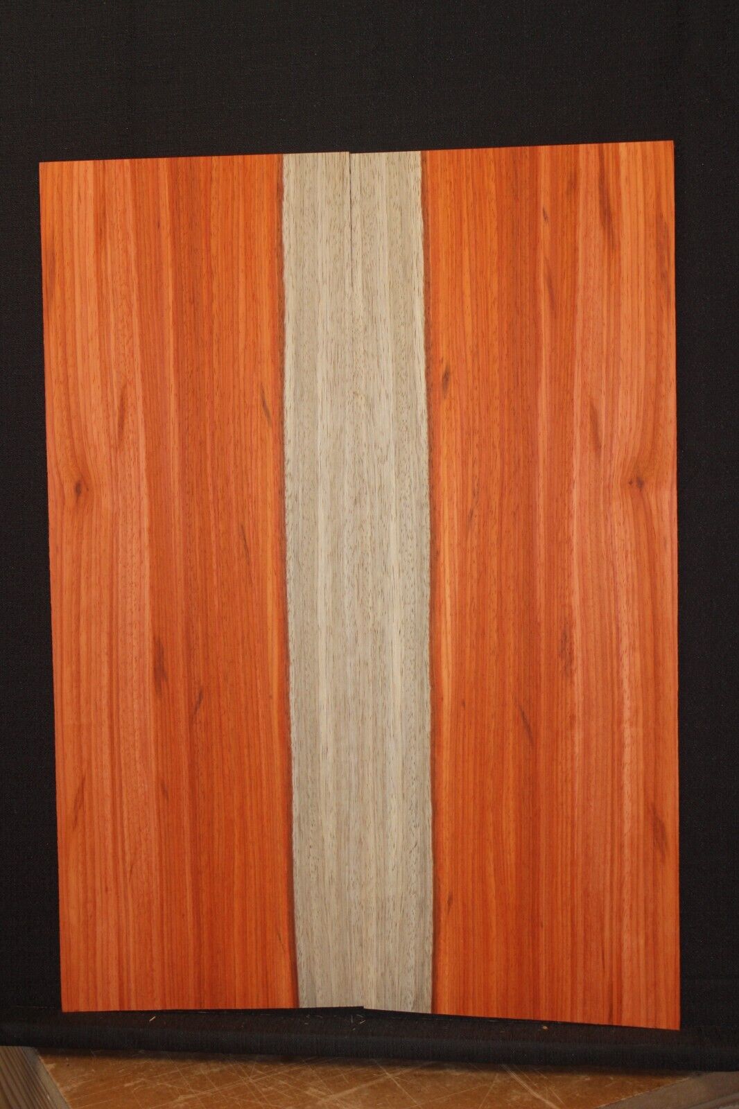 Padauk electric guitar top with white sapwood. Beautiful set.