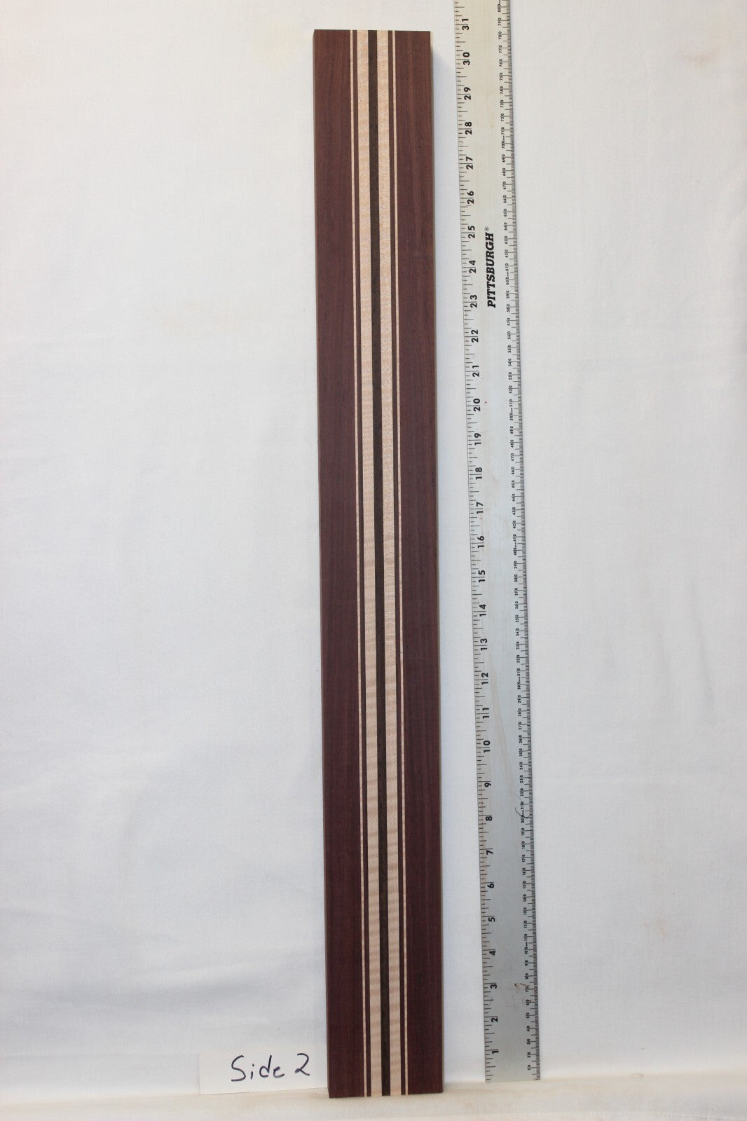 Madagascar rosewood, flame maple and wenge laminated guitar neck blank. WOW!!!
