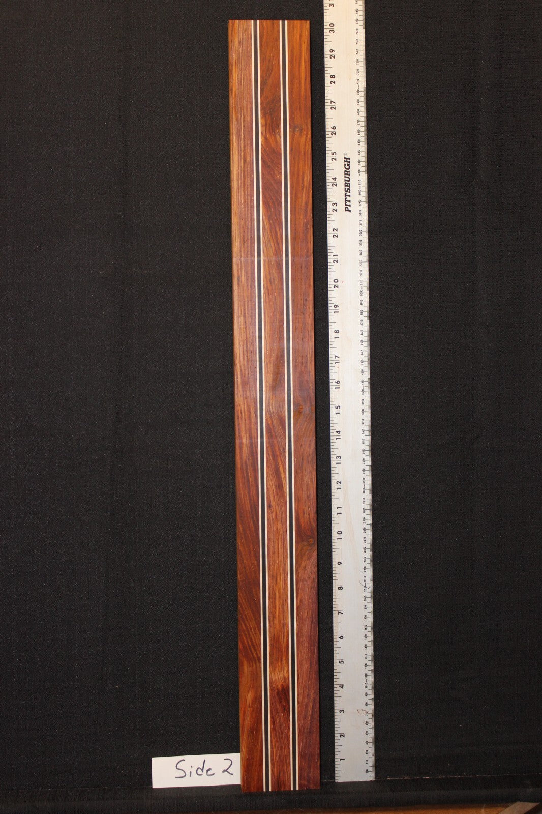 Cocobolo, flame maple and ebony laminated guitar neck blank. WOW!!!
