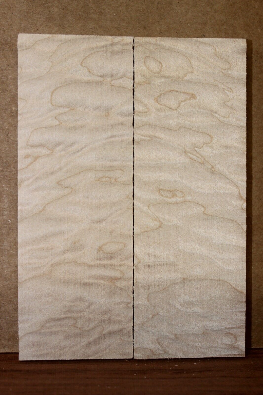 Quilted maple knife scale, gun grip. Insane tight figure 5 3/4 X 2 X 3/8"