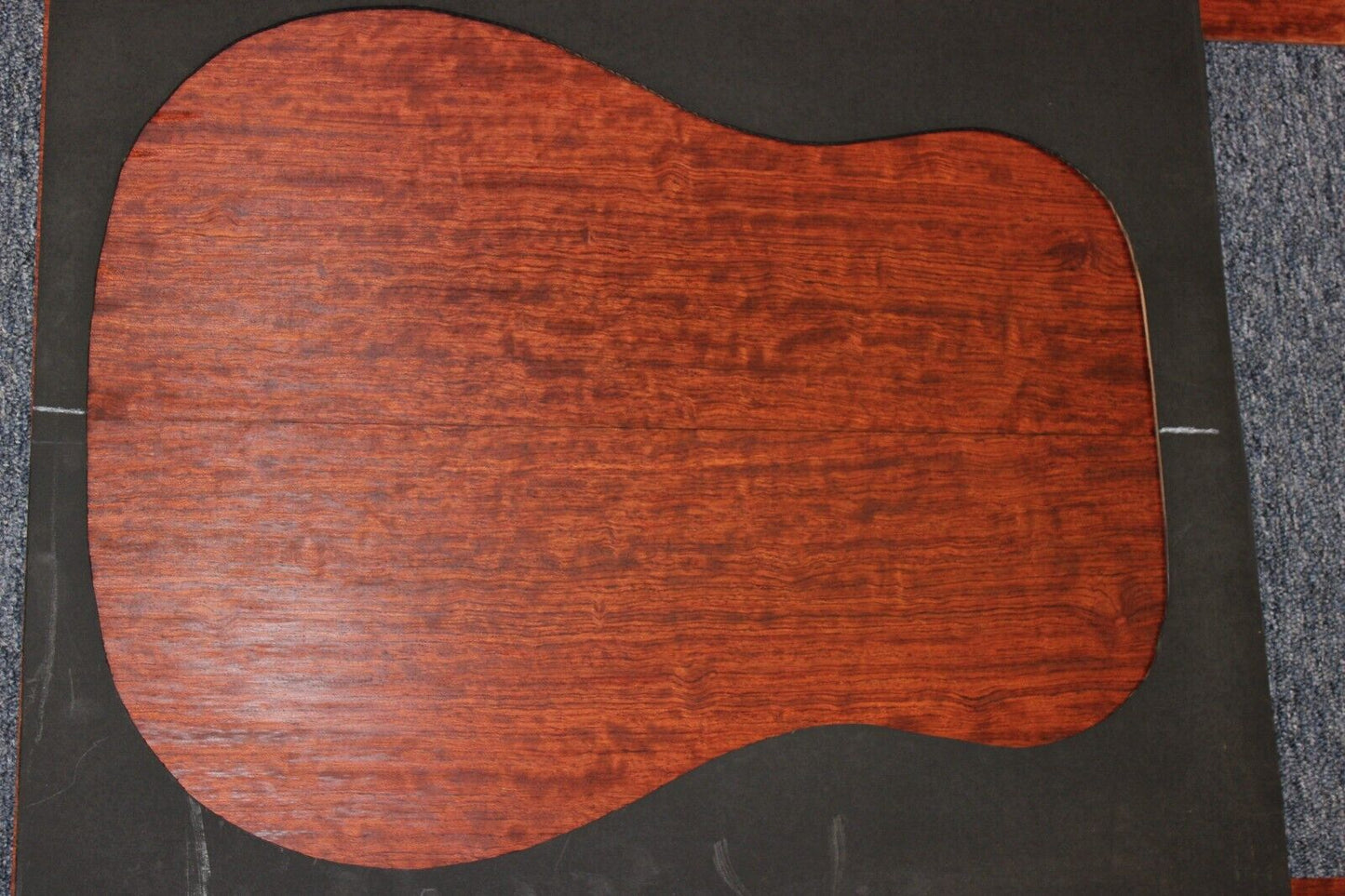 Figured bubinga dreadnought acoustic guitar back & side set. Fantastic color.
