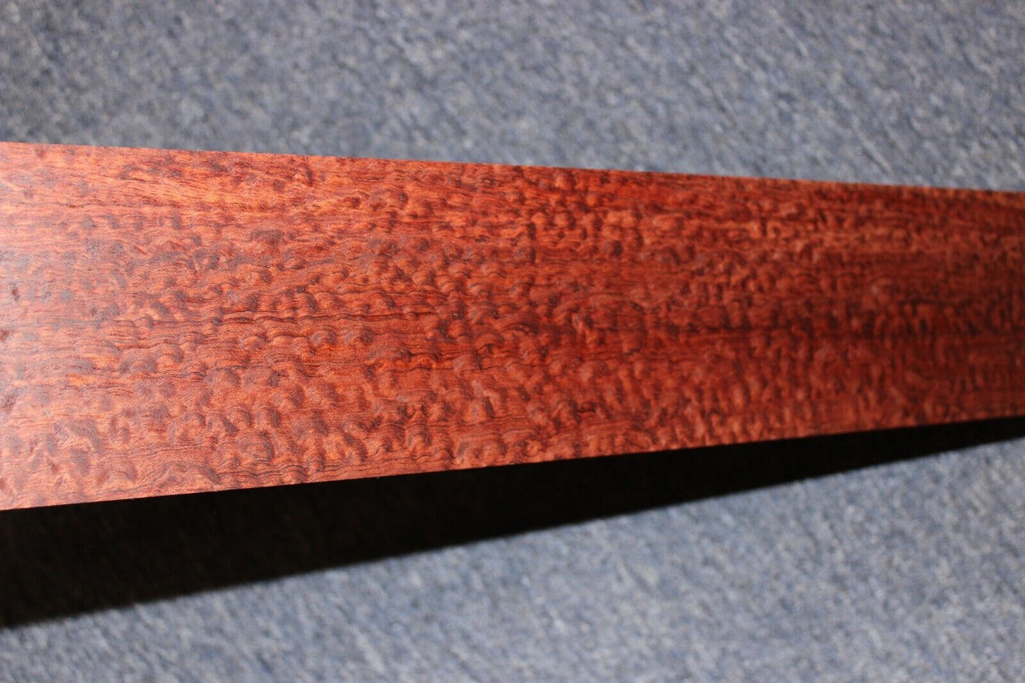 Pomelle figured bubinga bass guitar fingerboard blank. 31 X 4.4 X 0.46"