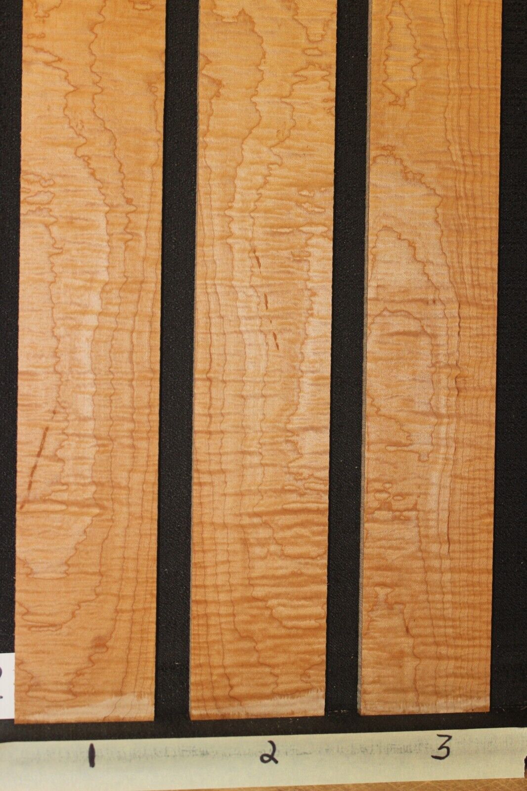 5A Curly hard maple guitar fingerboard blanks, sold individually.