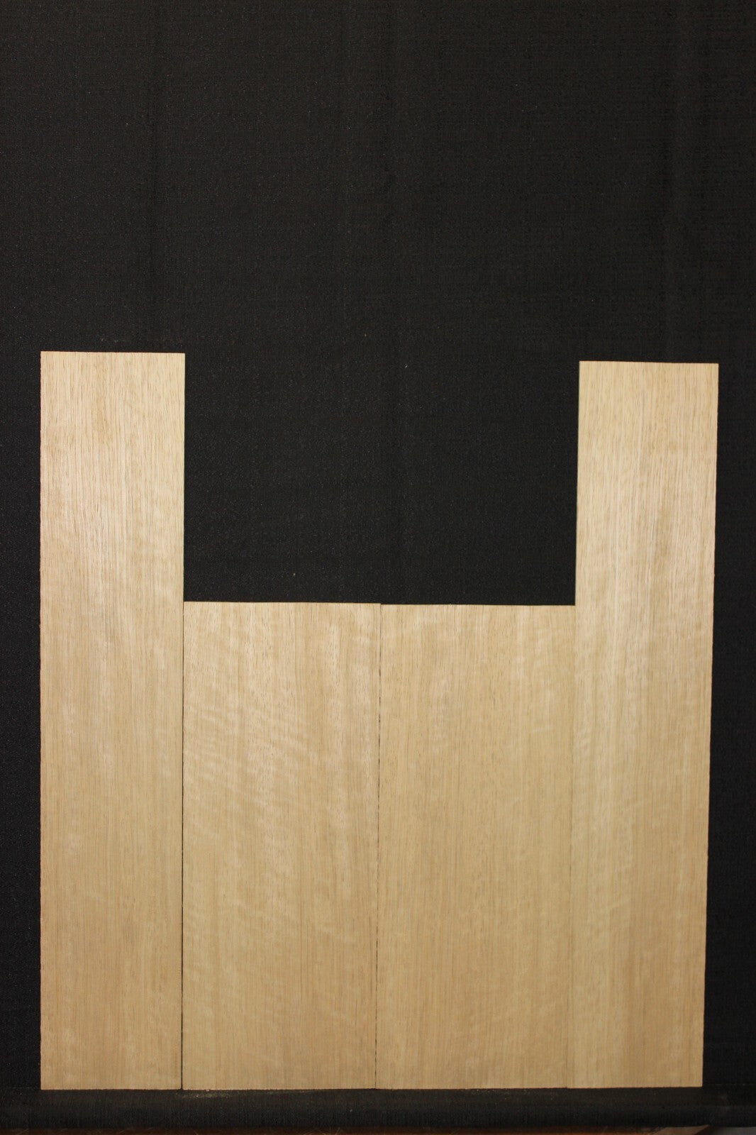 Quarter sawn white limba / korina ukulele back and side set. Tenor size