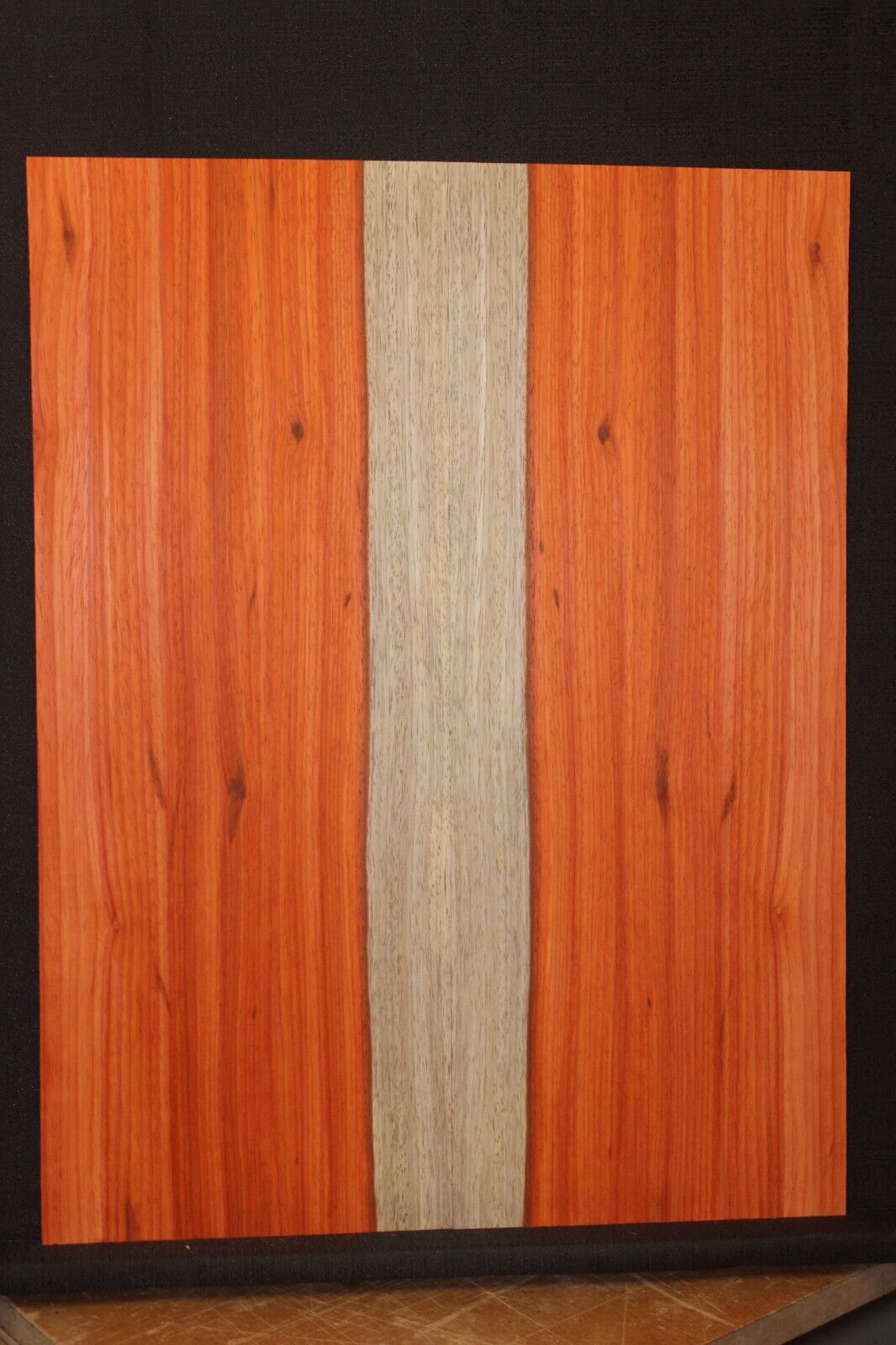 Padauk electric guitar top with white sapwood. Beautiful set.