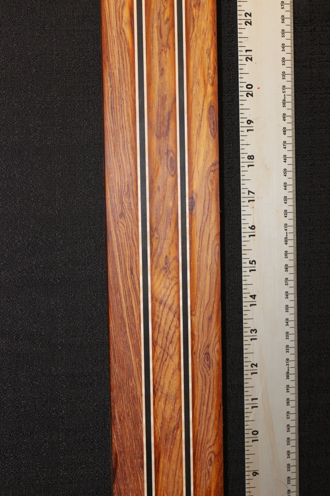 Cocobolo, flame maple and ebony laminated guitar neck blank. WOW!!!
