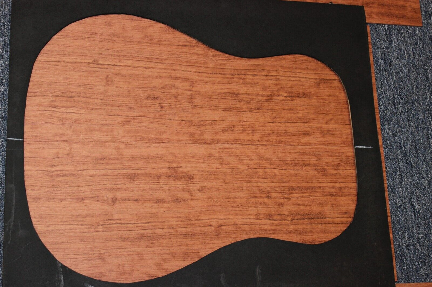 Figured bubinga dreadnought acoustic guitar back & side set. Fantastic color.