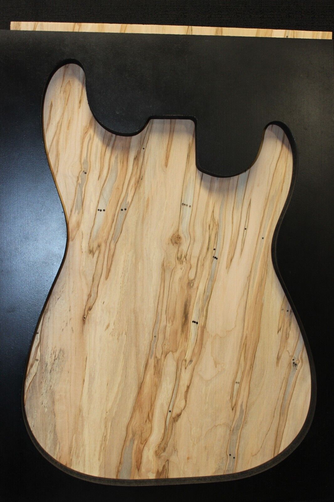 Spalted ambrosia maple one piece guitar top.