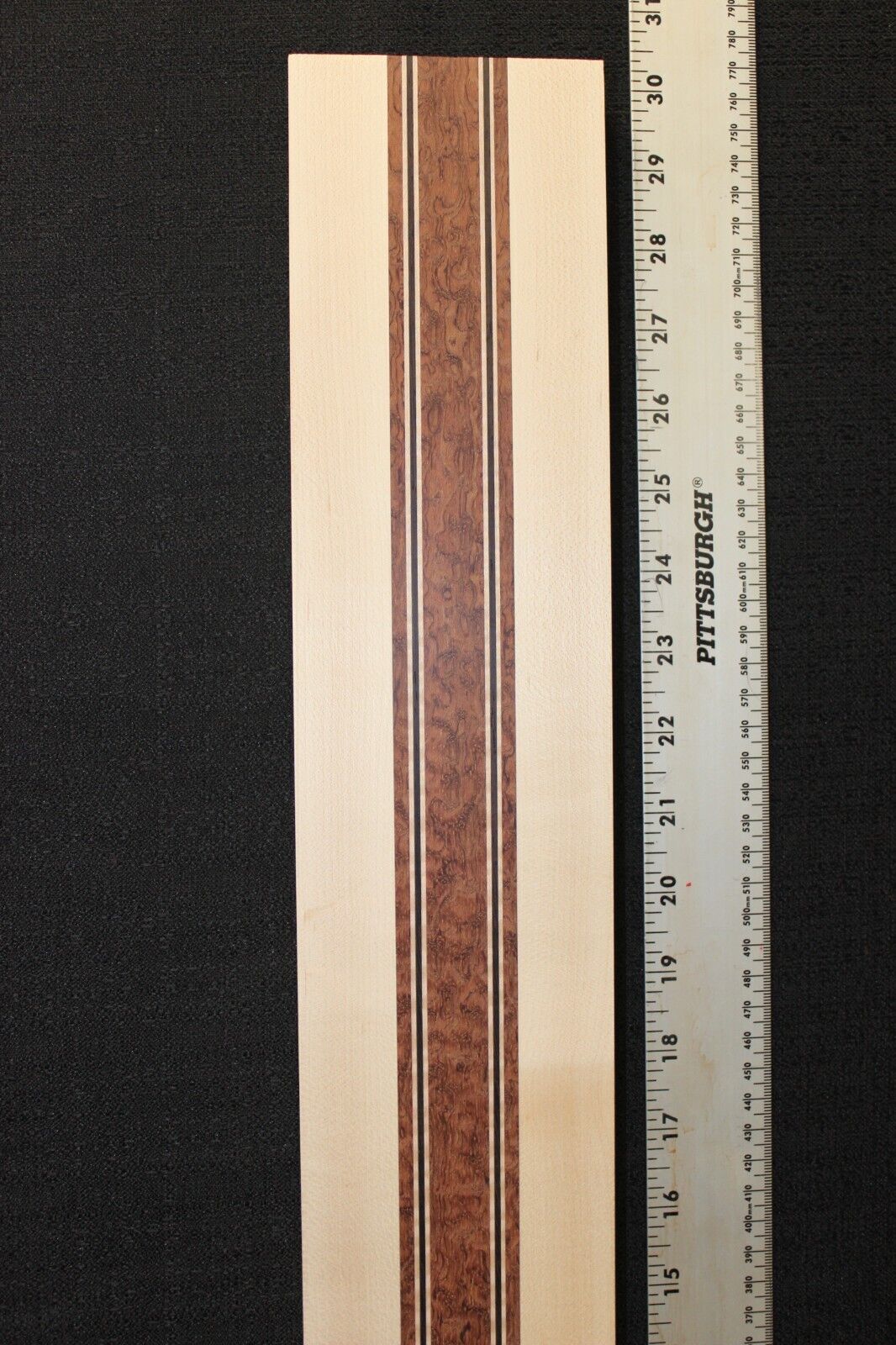 Pomelle bubinga, wenge, flame maple and hard maple guitar neck blank