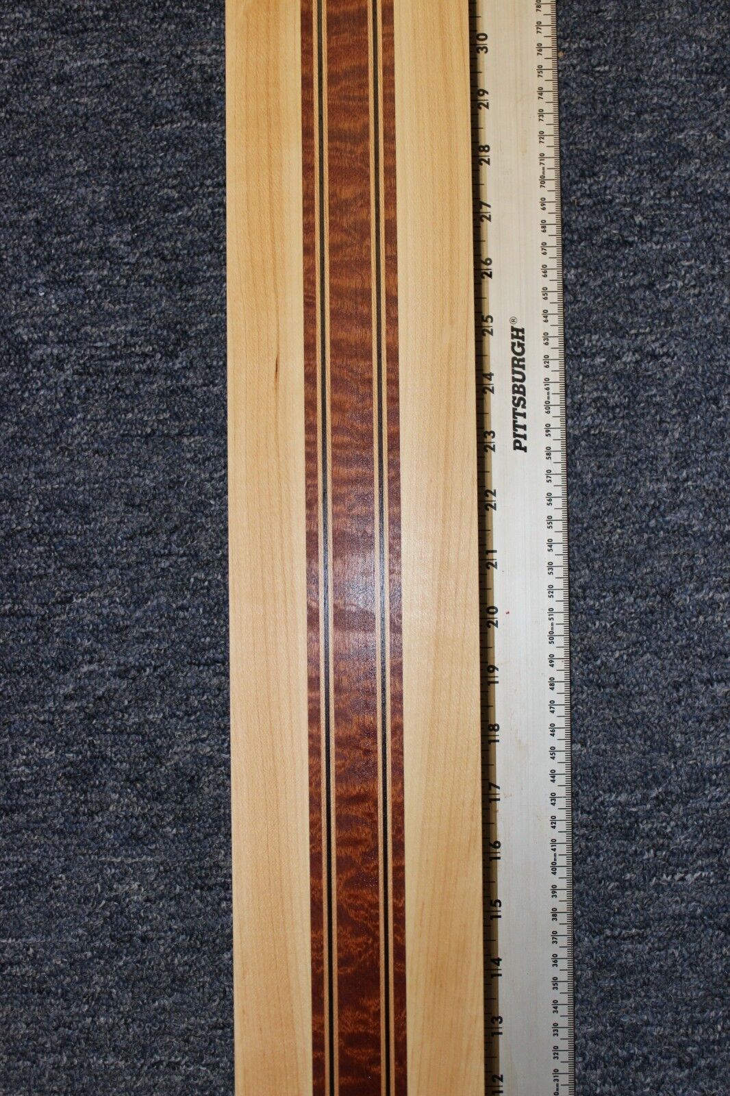 Quilted sapele, hard maple and wenge, guitar neck blank 43 X 4 X 1.90"