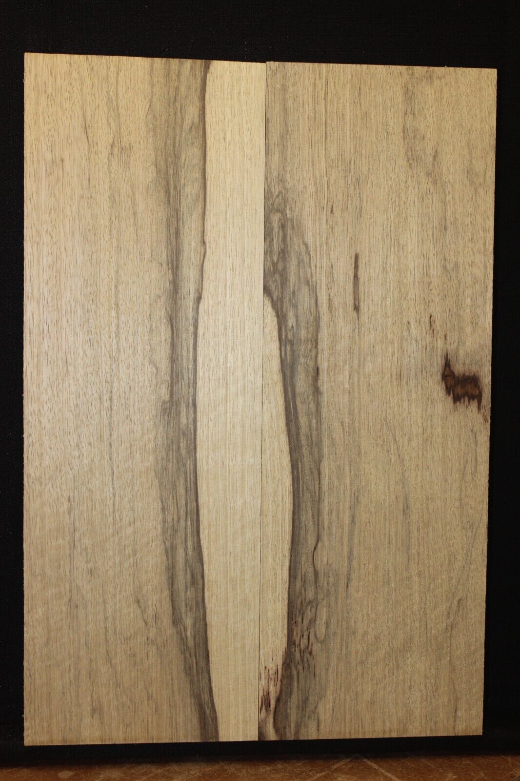 Black limba AKA korina guitar body blank 2 piece UN-GLUED. 1/4 saw, curly.