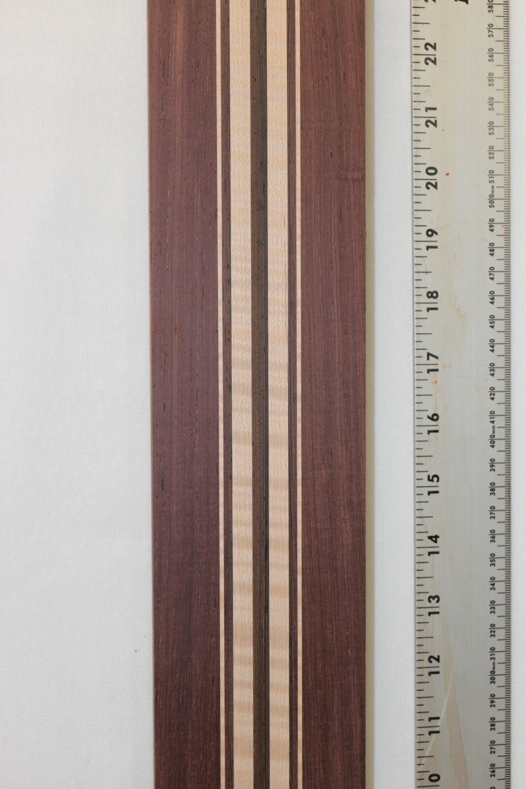 Madagascar rosewood, flame maple and wenge laminated guitar neck blank. WOW!!!