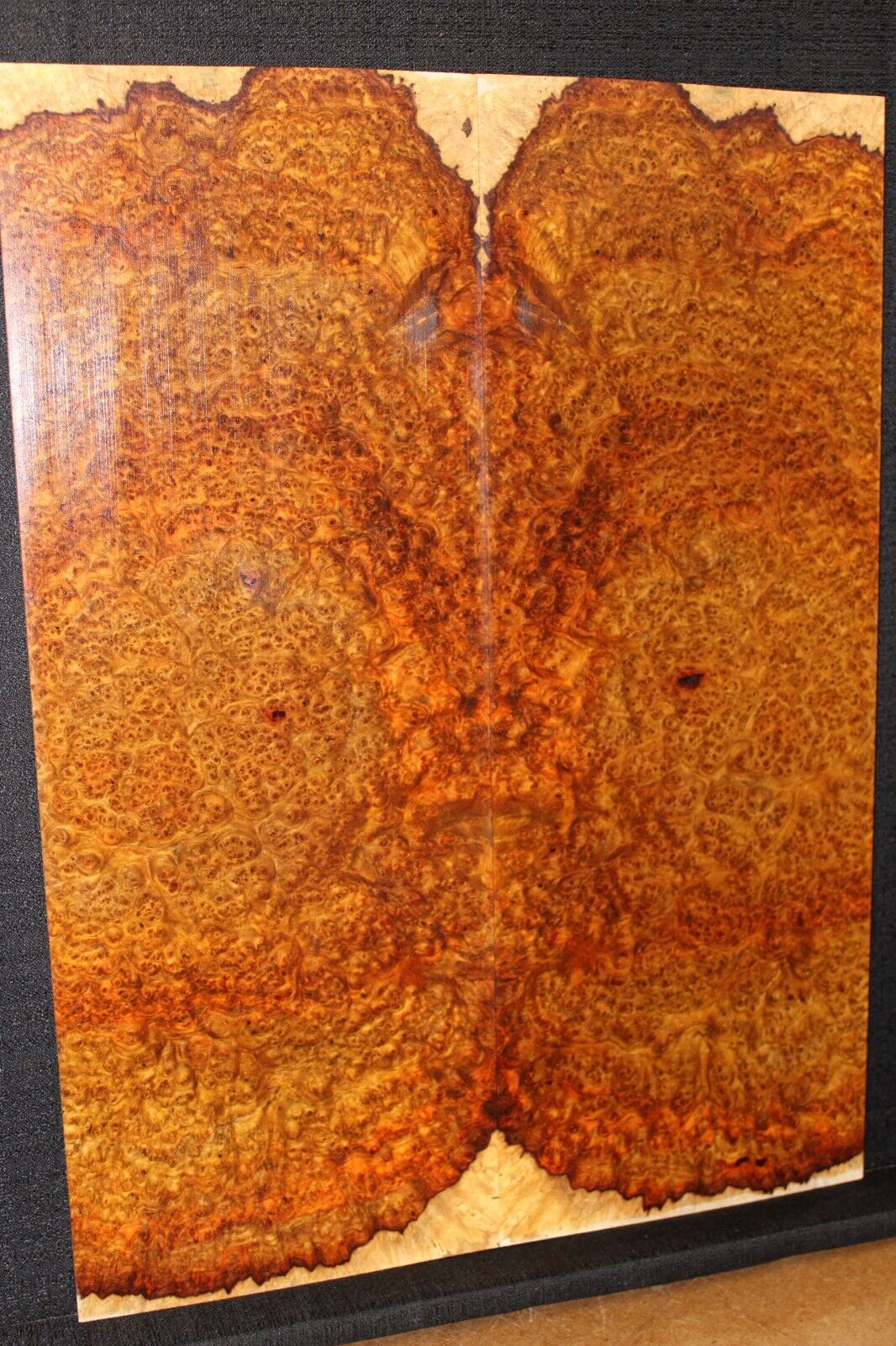 Amboyna burl book matched guitar top. Personal stash, stunning set.