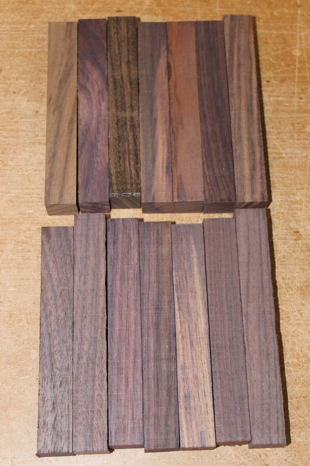 East indian rosewood pen blanks. 14pc lot.