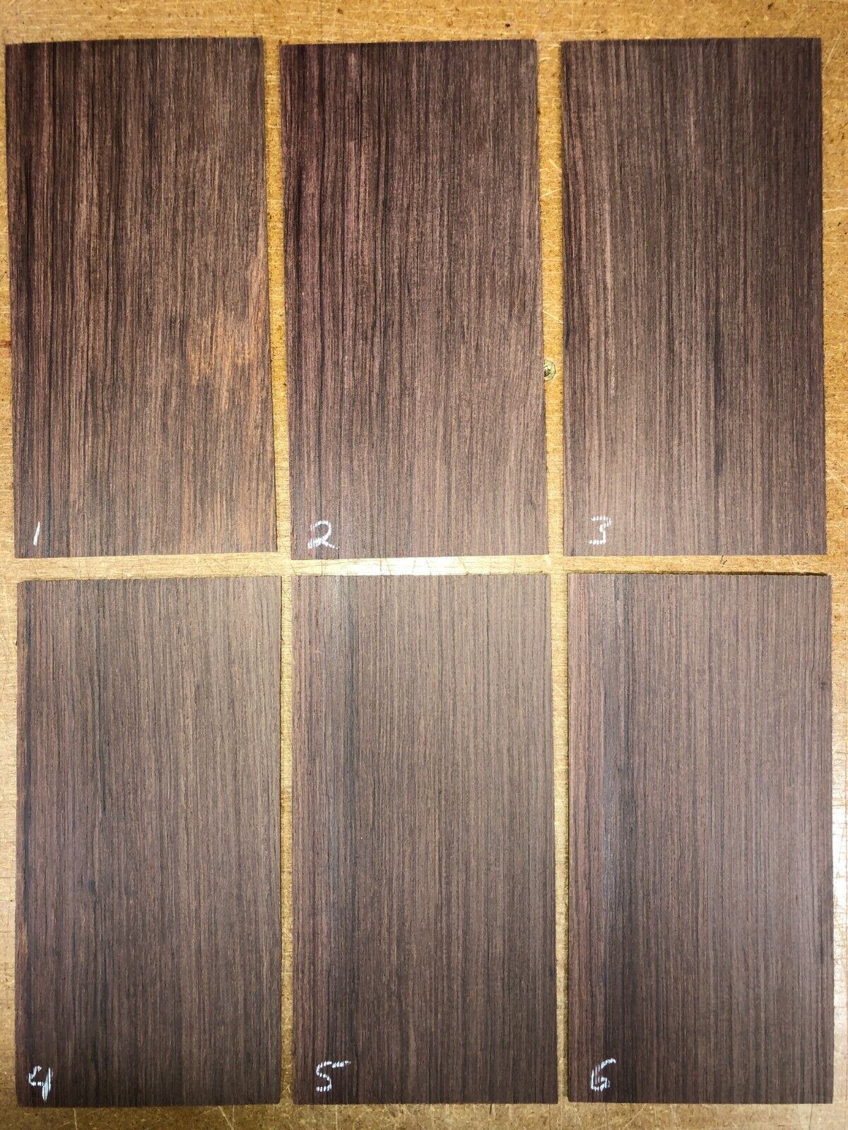 Madagascar rosewood head stock veneers. 8 X 4 X 0.120". Sold individually