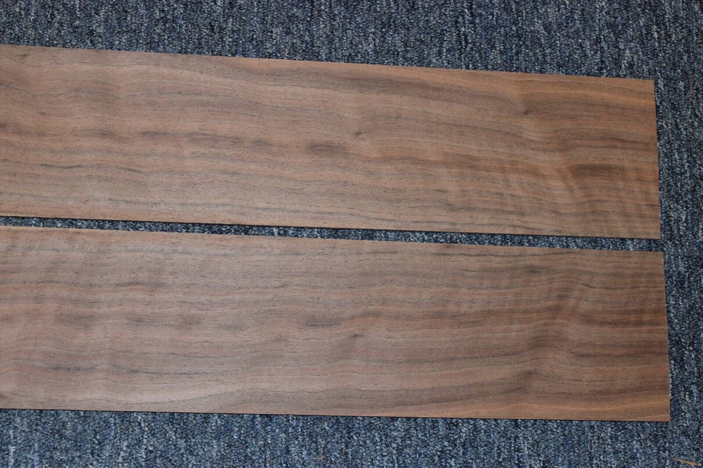 Flame figured black walnut dreadnought size guitar back and side set.