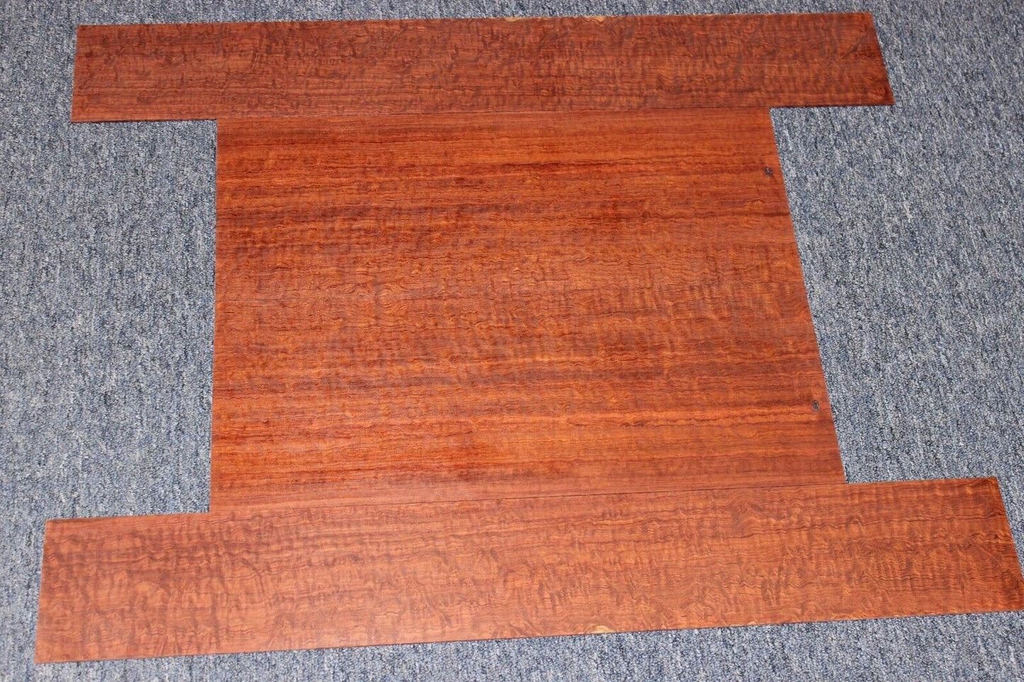 Figured bubinga dreadnought acoustic guitar back & side set.