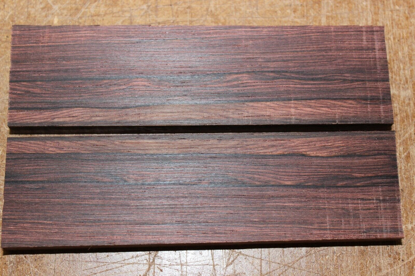 Madagascar rosewood knife scale, gun grip. 5.25 X 1.5 X 3/8" select grade!
