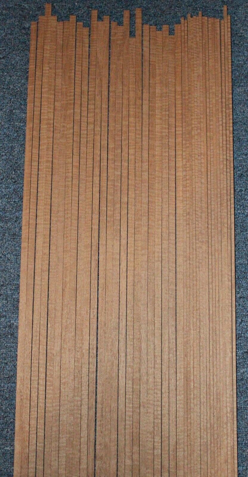 Curly genuine South American mahogany binding strips. Sold in sets of two.