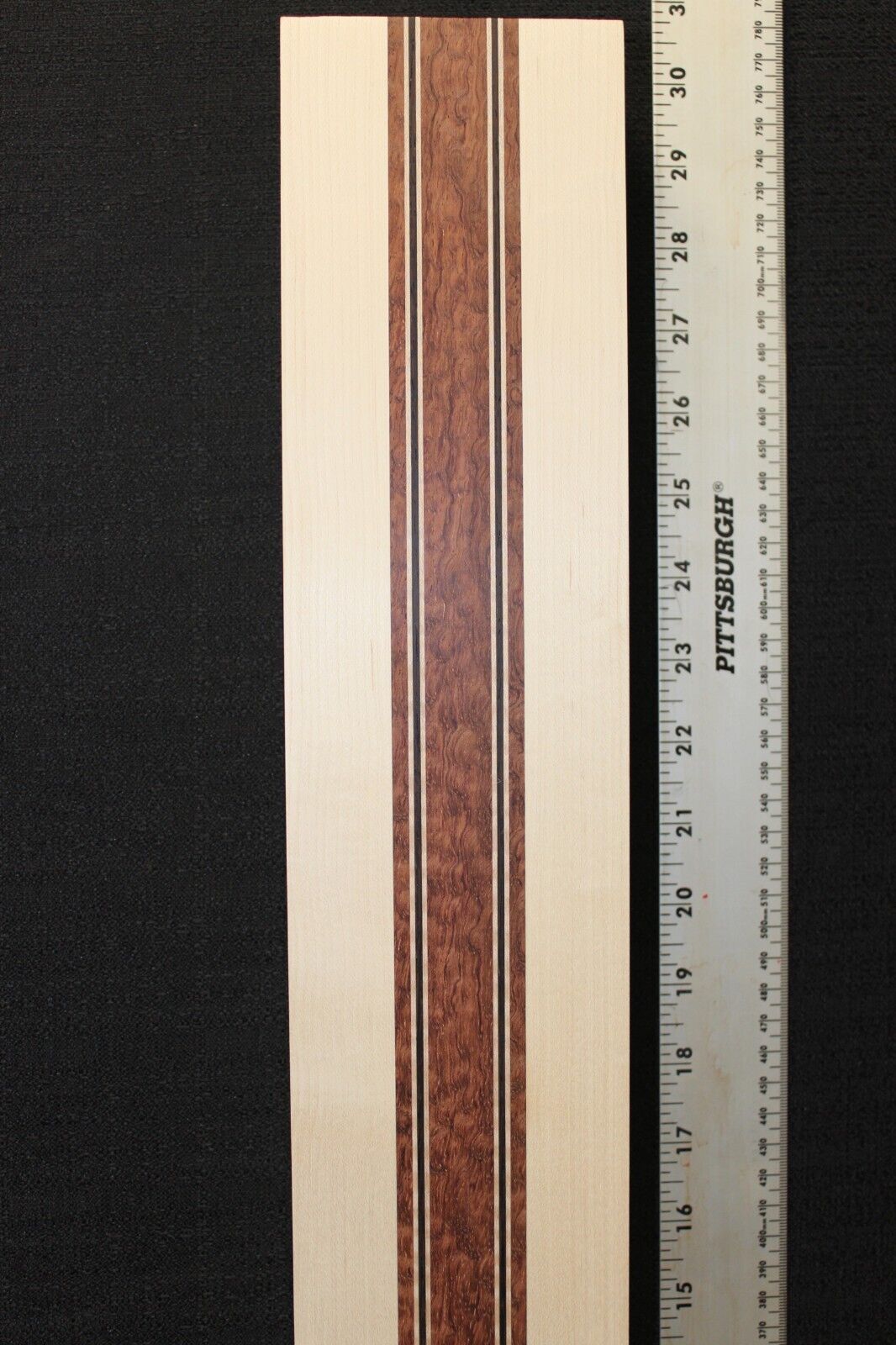 Pomelle bubinga, wenge, flame maple and hard maple guitar neck blank, 2" thick