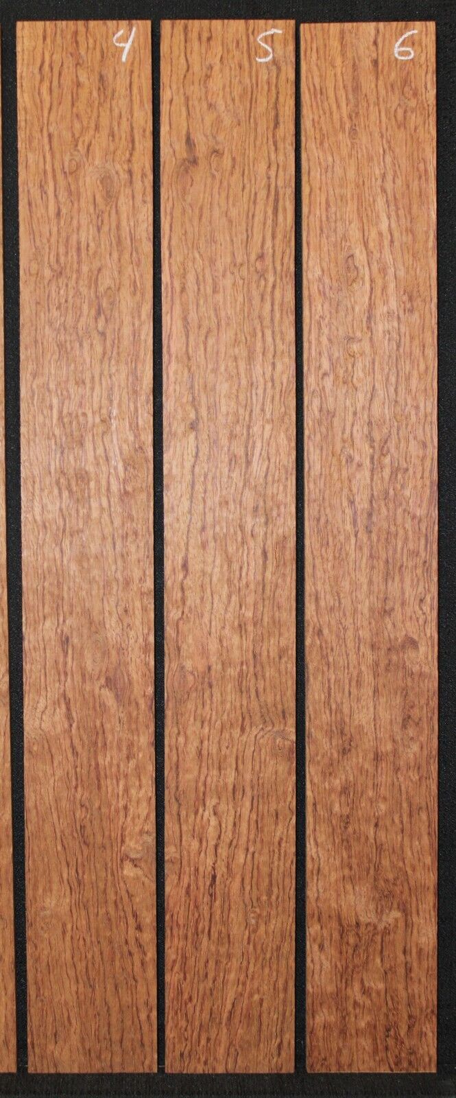 Figured bubinga guitar fingerboard blanks, sold individually. 22" long
