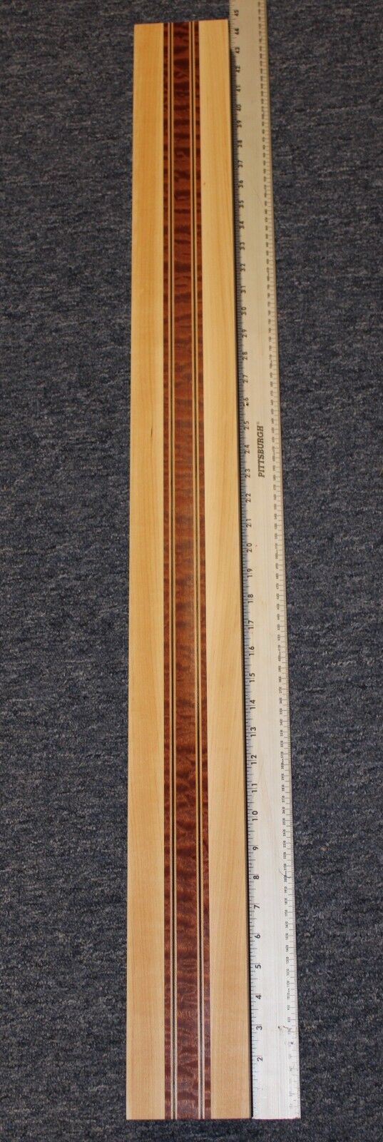 Quilted sapele, hard maple and wenge, guitar neck blank 43 X 4 X 1.90"