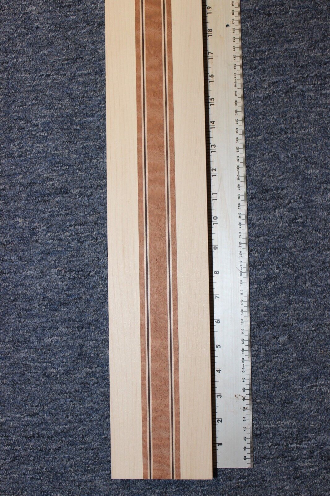Quilted sapele, hard maple and wenge, guitar neck blank 42 X 3.93 X 1.54"