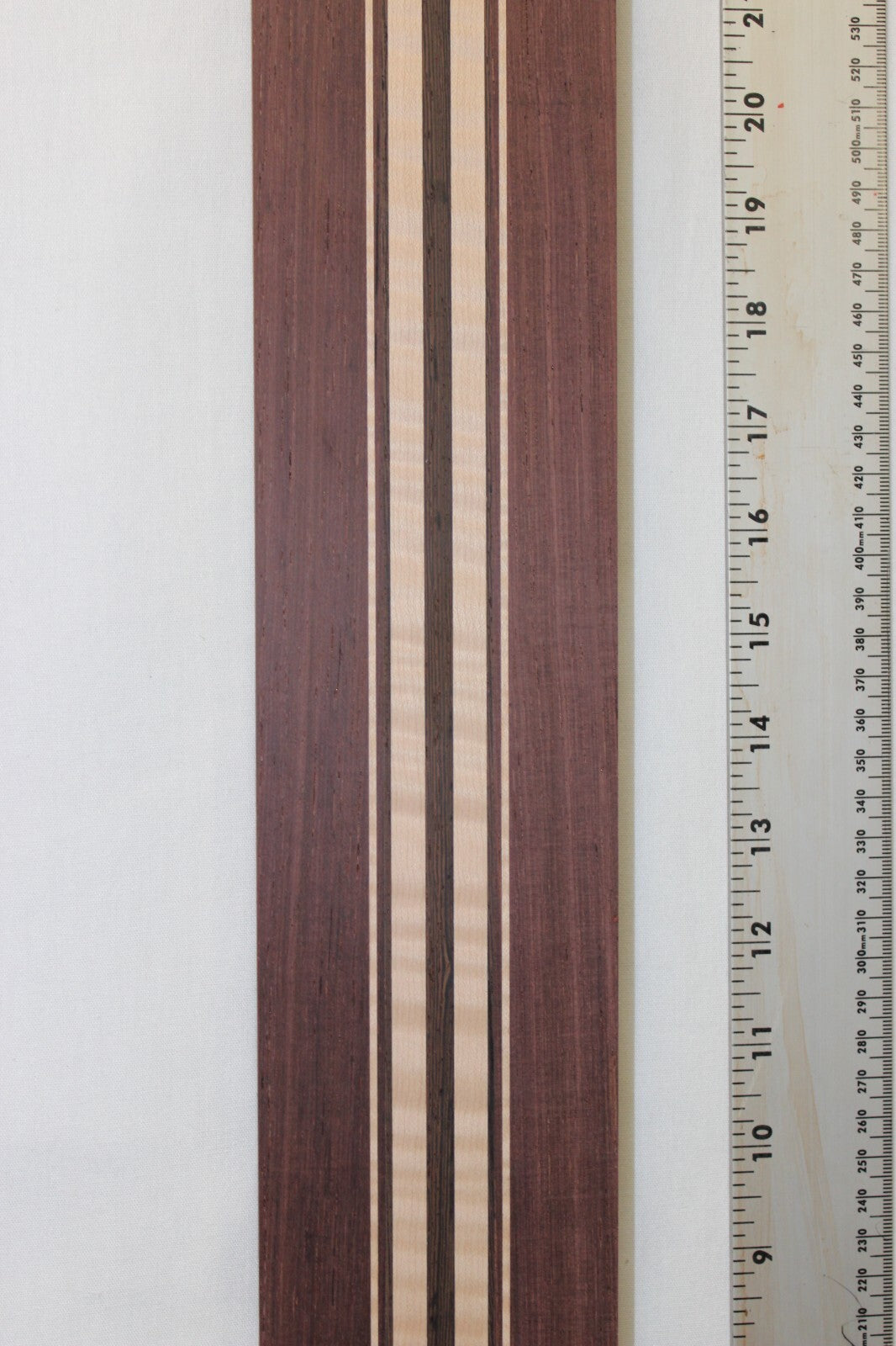 Madagascar rosewood, flame maple and wenge laminated guitar neck blank. WOW!!!