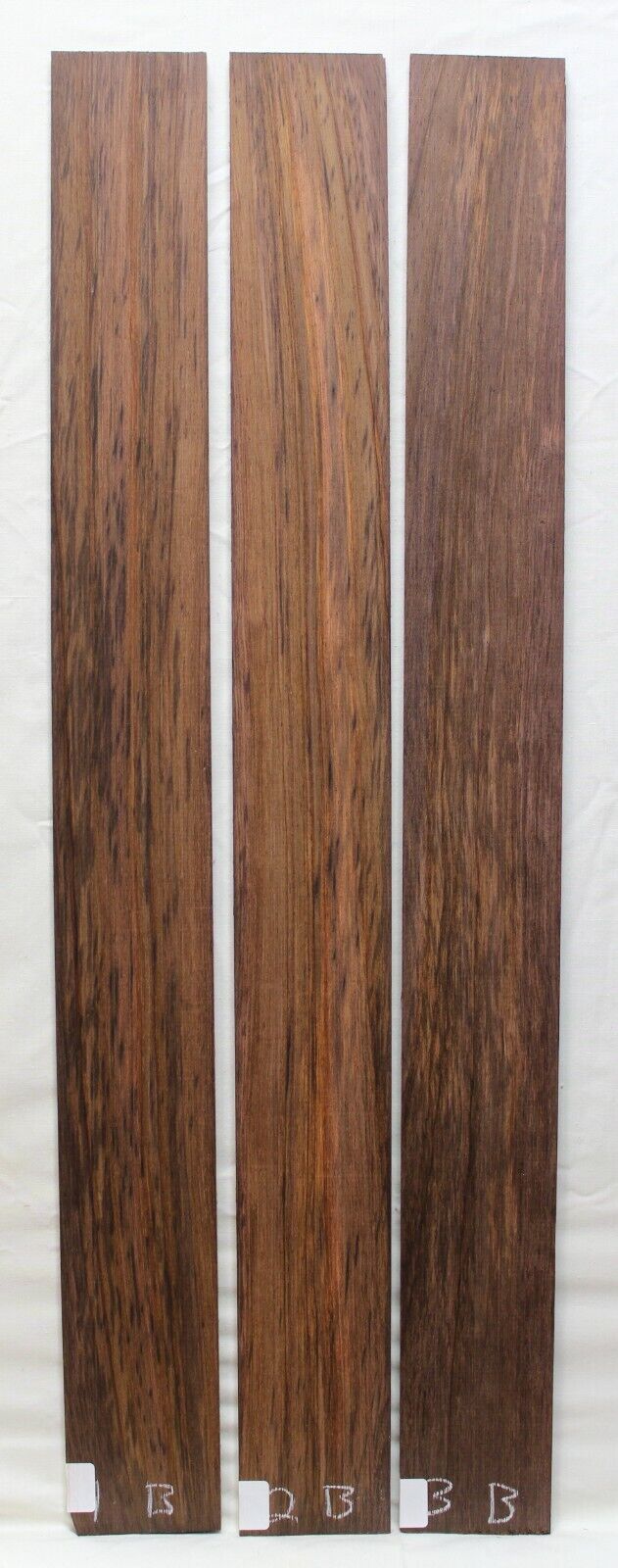 Madagascar rosewood bass fingerboard blank. Flat sawn, Sold individually.