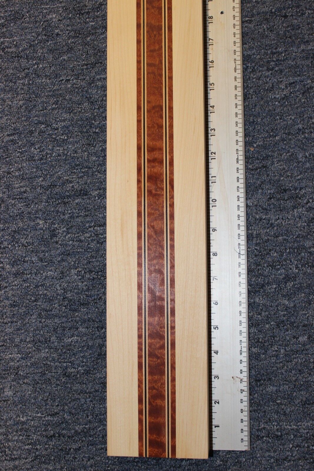 Quilted sapele, hard maple and wenge, guitar neck blank 42 X 3.93 X 1.54"